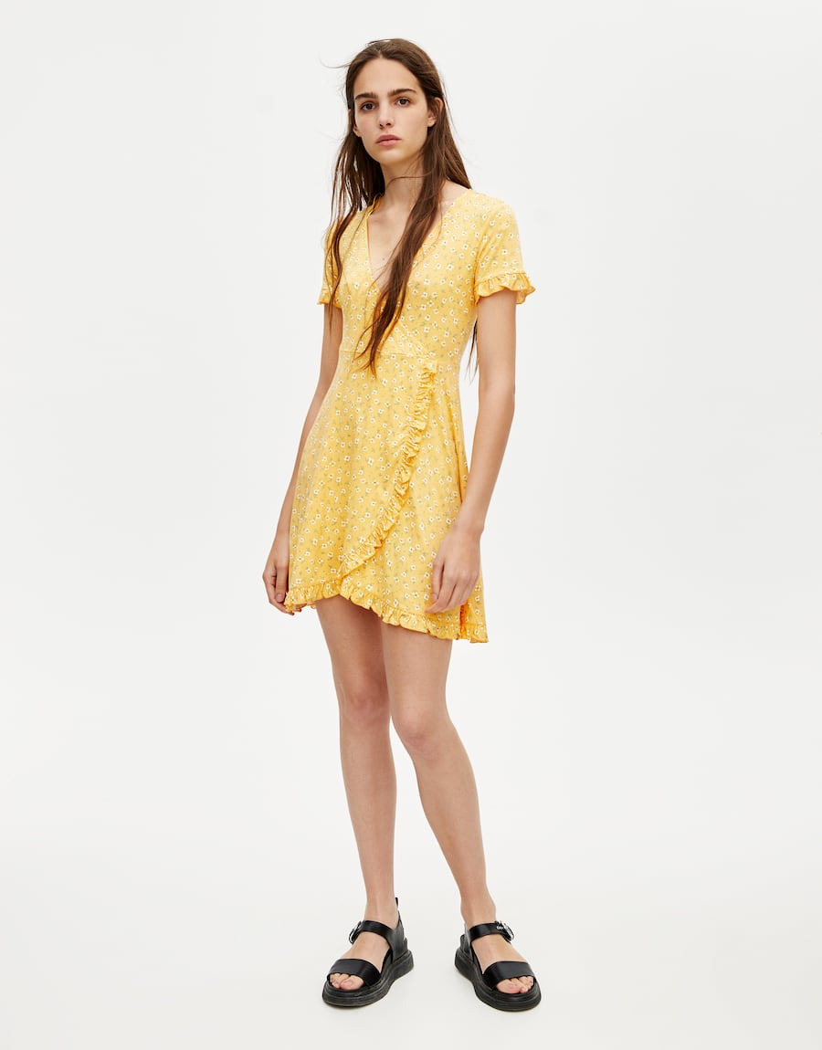 Ruffled crossover dress - cherry-trang
