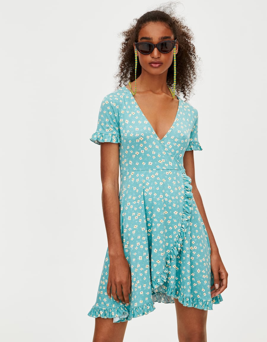 Ruffled crossover dress - cherry-trang