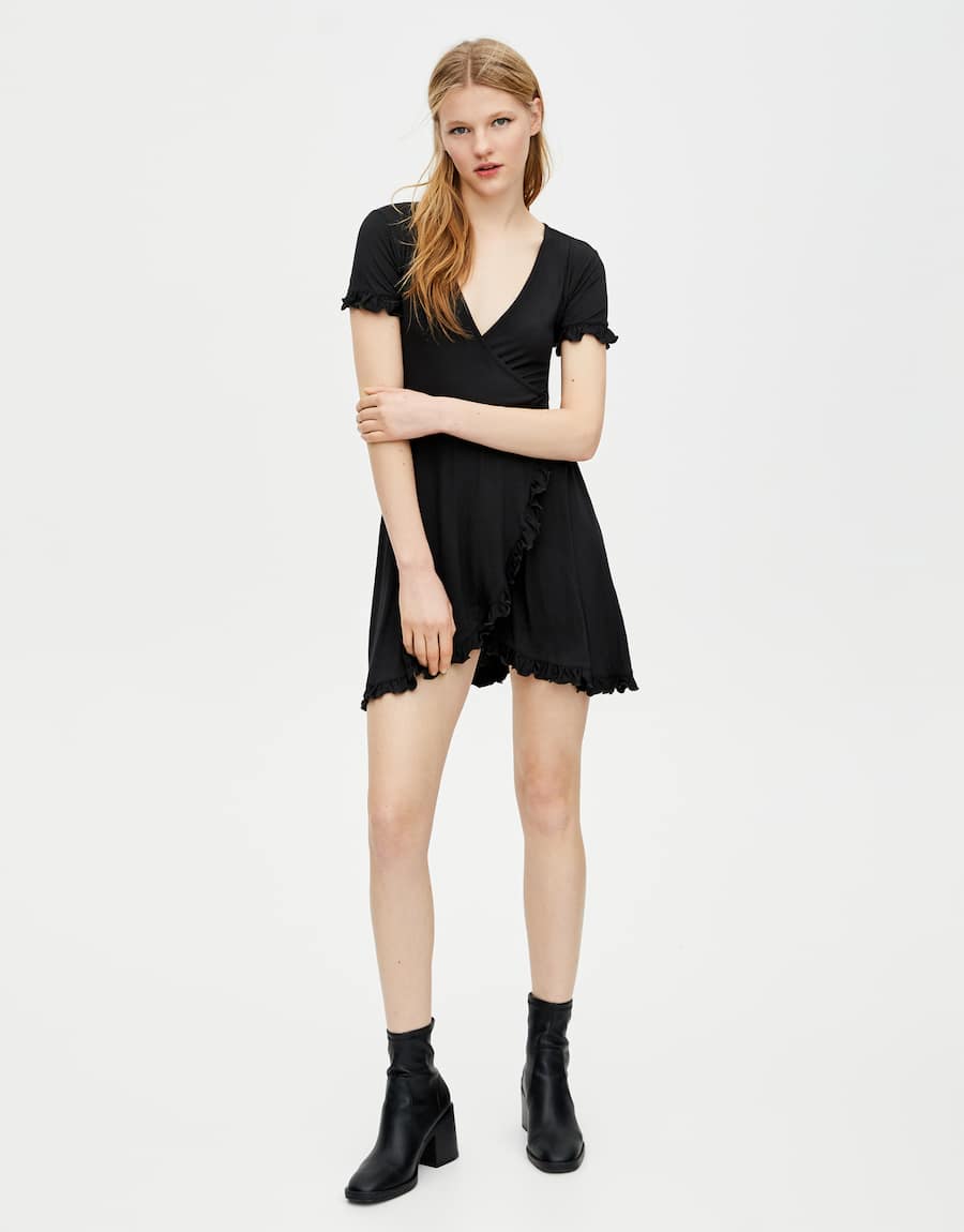 Ruffled crossover dress - cherry-trang