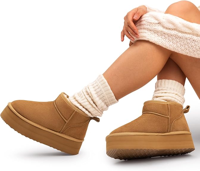 [Moon Test] - Theo Women's Classic Mini Dupe Ugg Boots - (Platform)