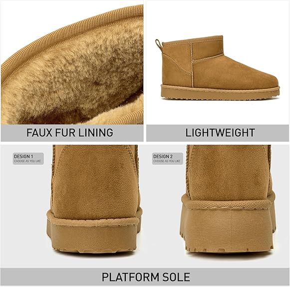 [Moon Test] - Theo Women's Classic Mini Dupe Ugg Boots - (Platform)