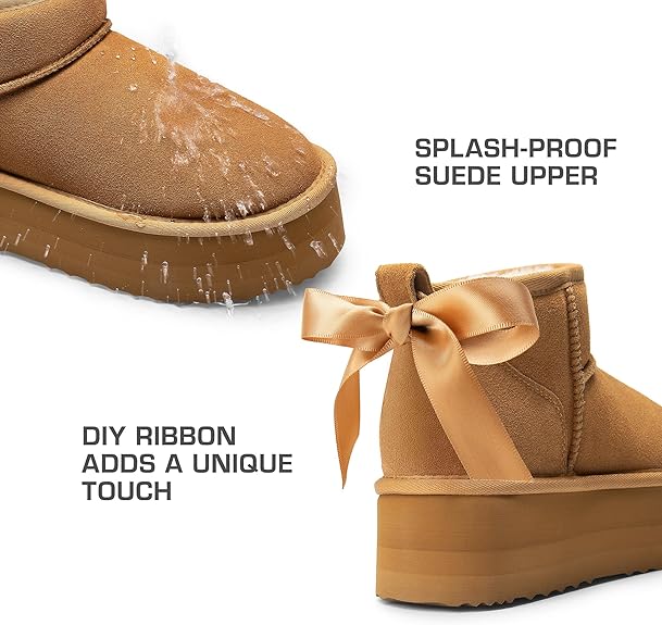 [Moon Test] - Theo Women's Classic Mini Dupe Ugg Boots - (Platform)