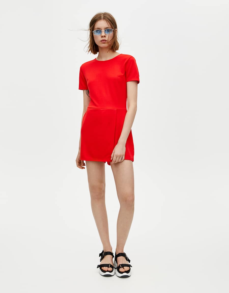 Short sleeve skort dress - cherry-trang